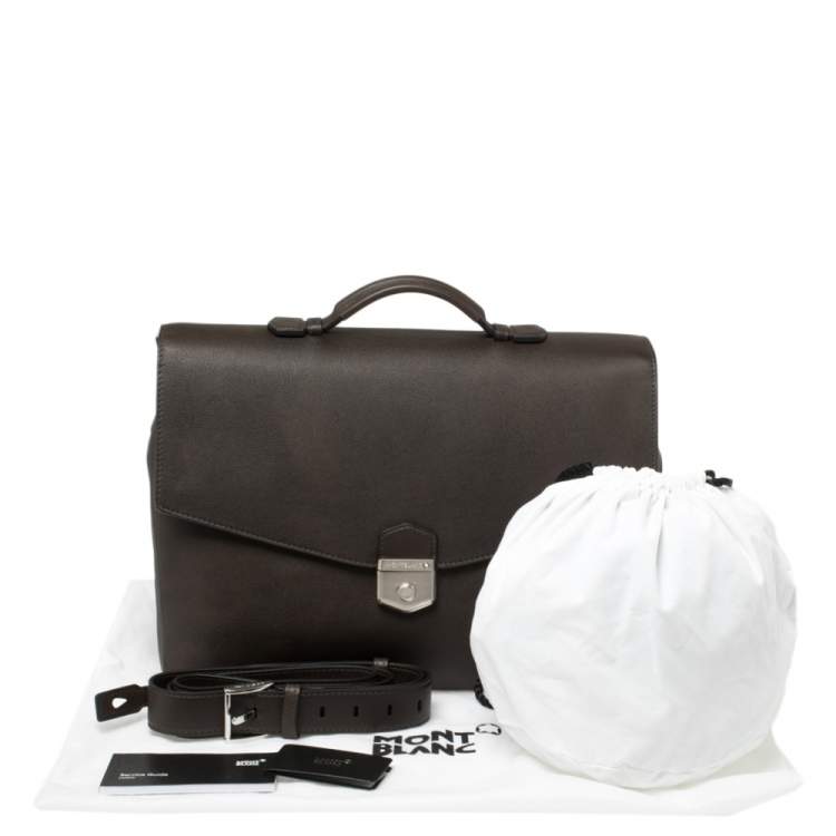 Pre Owned Montblanc Dark Brown Leather Meisterstuck Sfumato Briefcase