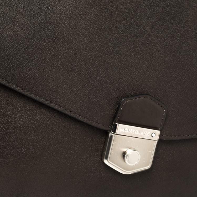 Pre Owned Montblanc Dark Brown Leather Meisterstuck Sfumato Briefcase
