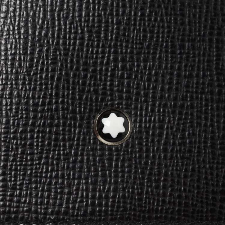 Pre Owned Montblanc Black Leather Meisterstuck Business Card Holder Set