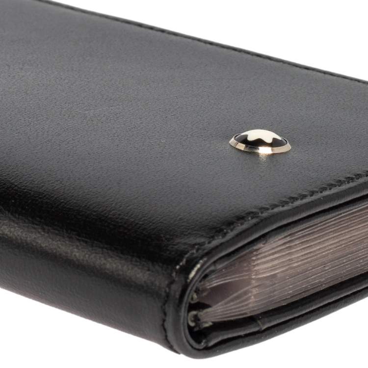 Pre Owned Montblanc Black Leather Meisterstuck Multi Credit Card Case 