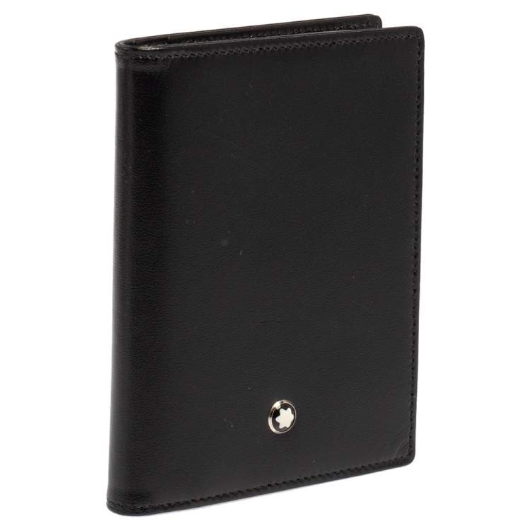 Pre Owned Montblanc Black Leather Meisterstuck Multi Credit Card Case 