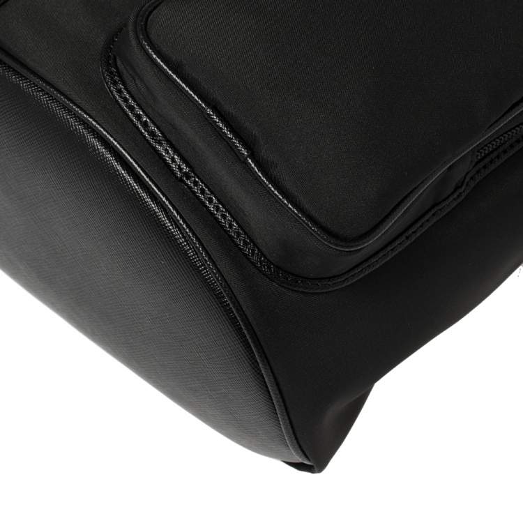 Pre Owned Montblanc Black Nylon and Leather Small Sartorial Jet Backpack