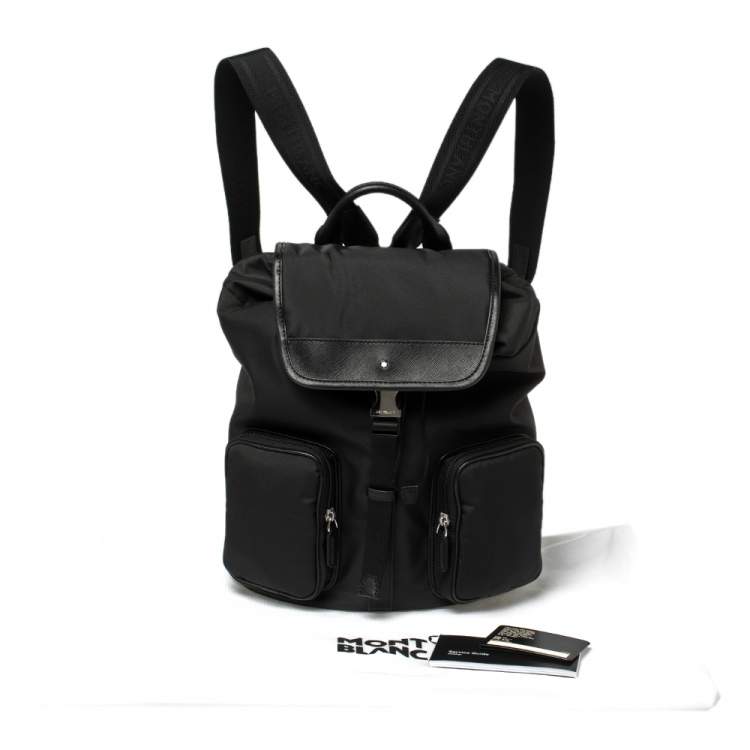 Pre Owned Montblanc Black Nylon and Leather Small Sartorial Jet Backpack
