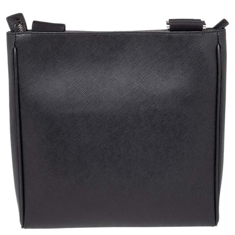 Pre Owned Montblanc Black Leather Medium Sartorial Envelope Messenger Bag