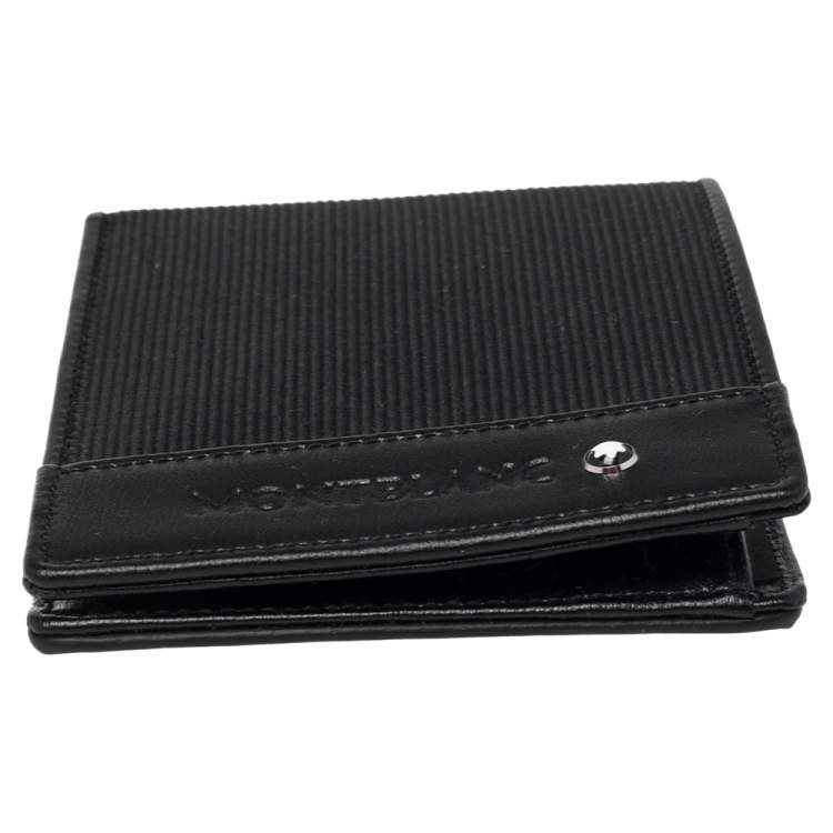 Pre Owned Montblanc Black Nylon and Leather Nightflight Bifold Wallet 
