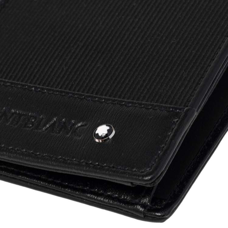 Pre Owned Montblanc Black Nylon and Leather Nightflight Bifold Wallet 