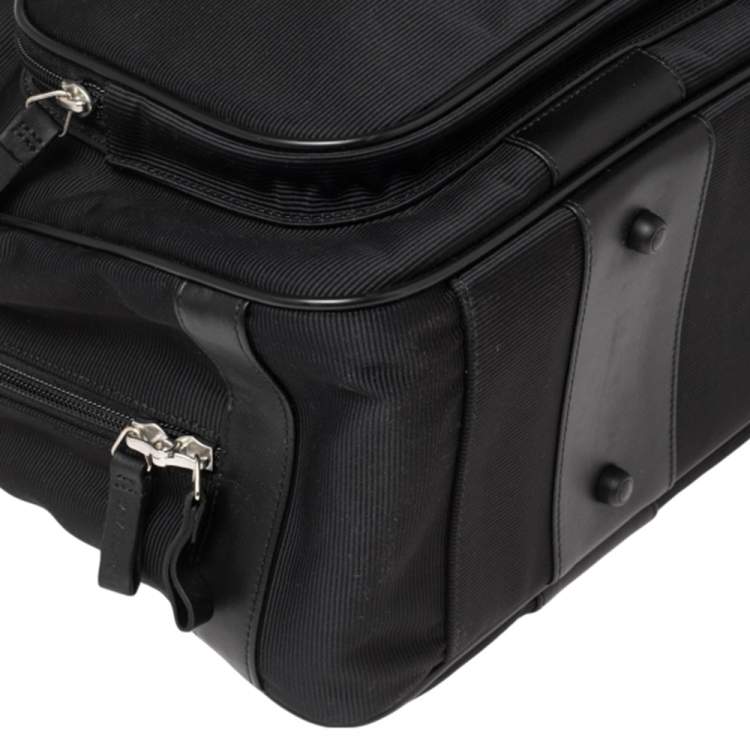 Pre Owned Montblanc Black Nylon and Leather Nightflight Holdall Briefcase