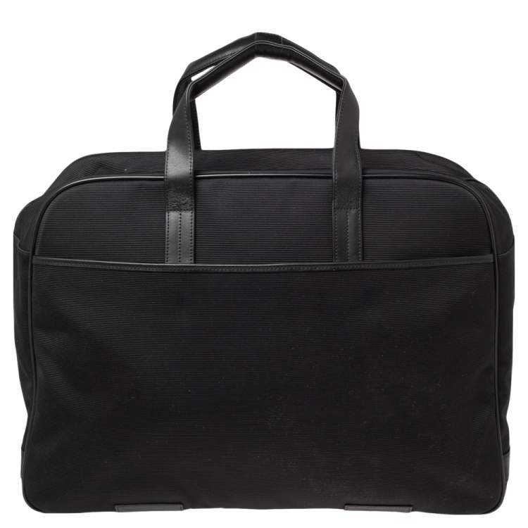 Pre Owned Montblanc Black Nylon and Leather Nightflight Holdall Briefcase