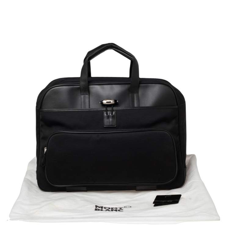 Pre Owned Montblanc Black Nylon and Leather Nightflight Holdall Briefcase