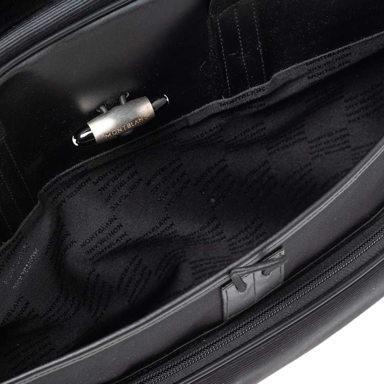 Pre Owned Montblanc Black Nylon and Leather Nightflight Holdall Briefcase
