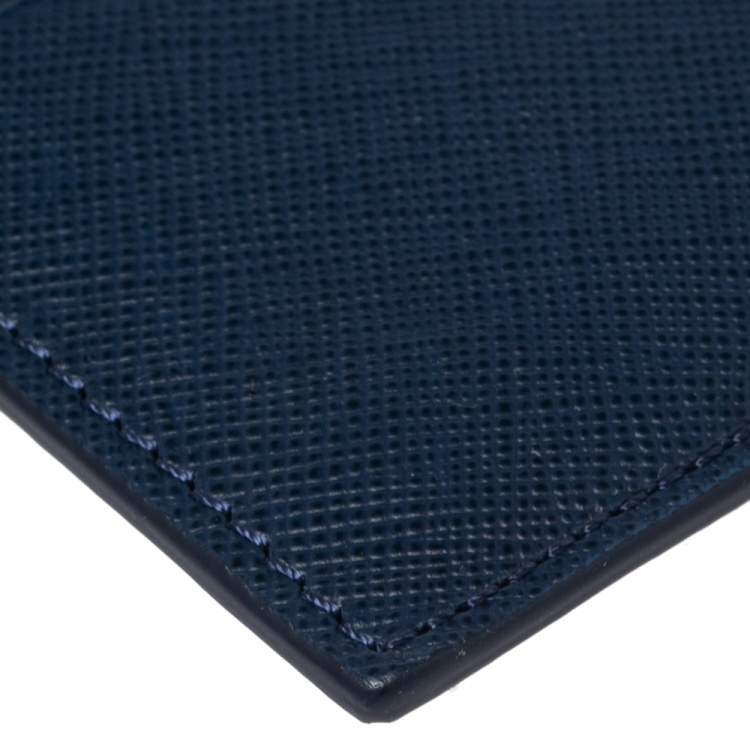 Pre Owned Montblanc Navy Blue Leather Sartorial Pocket 5 CC