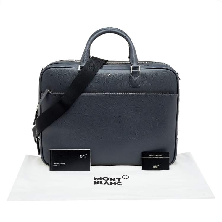 Pre Owned Montblanc Dark Grey Leather Large Sartorial Document Briefcase