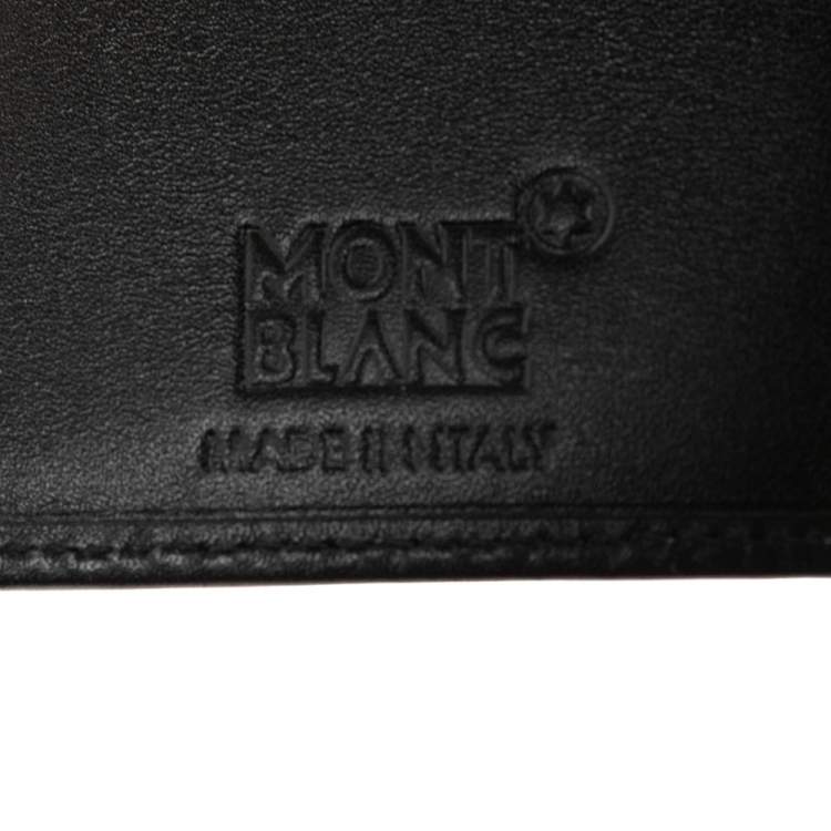 Pre Owned Montblanc Black Perforated Leather Business Card Holder