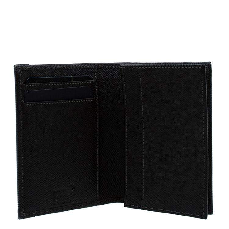 Pre Owned Montblanc Brown Coated Canvas and Leather Signature Card Holder