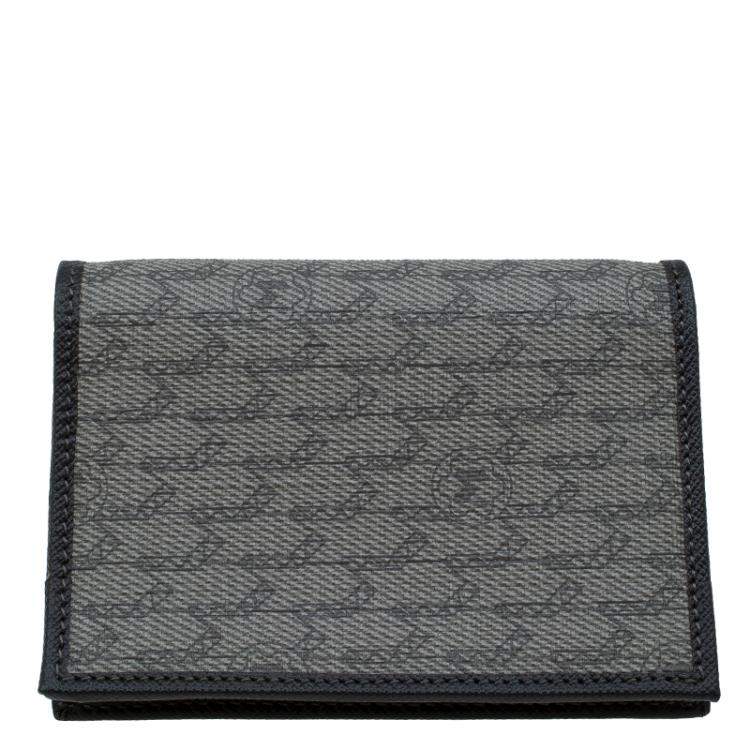Pre Owned Montblanc Brown Coated Canvas and Leather Signature Card Holder