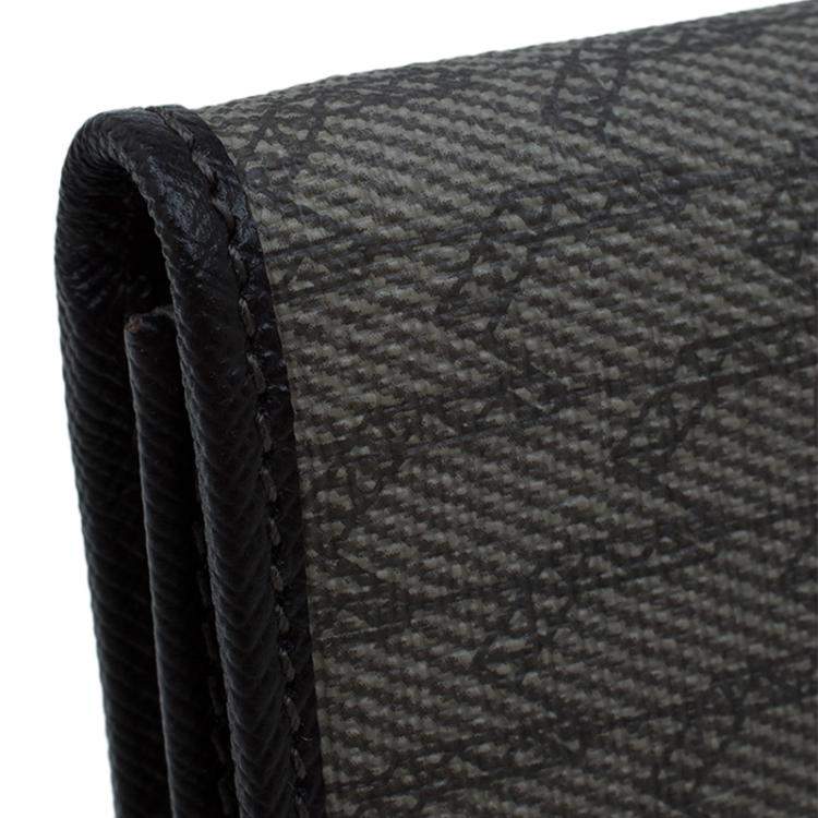 Pre Owned Montblanc Brown Coated Canvas and Leather Signature Card Holder