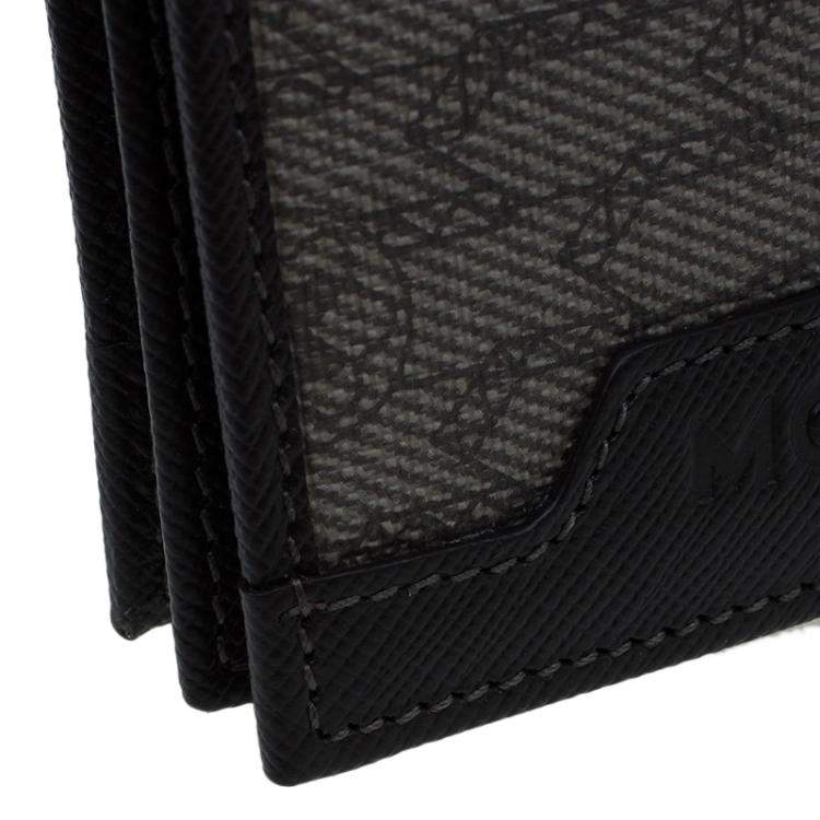 Pre Owned Montblanc Brown Coated Canvas and Leather Signature Card Holder