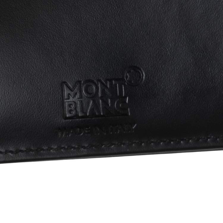 Pre Owned Montblanc Black Canvas And Leather Meisterstück Nightflight Bifold Wallet 6cc