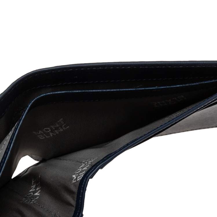 Pre Owned Montblanc Blue Leather Westside Bifold Wallet