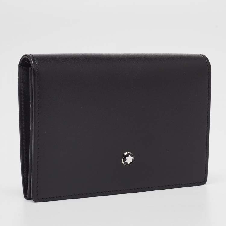 مملوكة مسبقًا Montblanc Black Leather Meisterstuck Business Card Holder