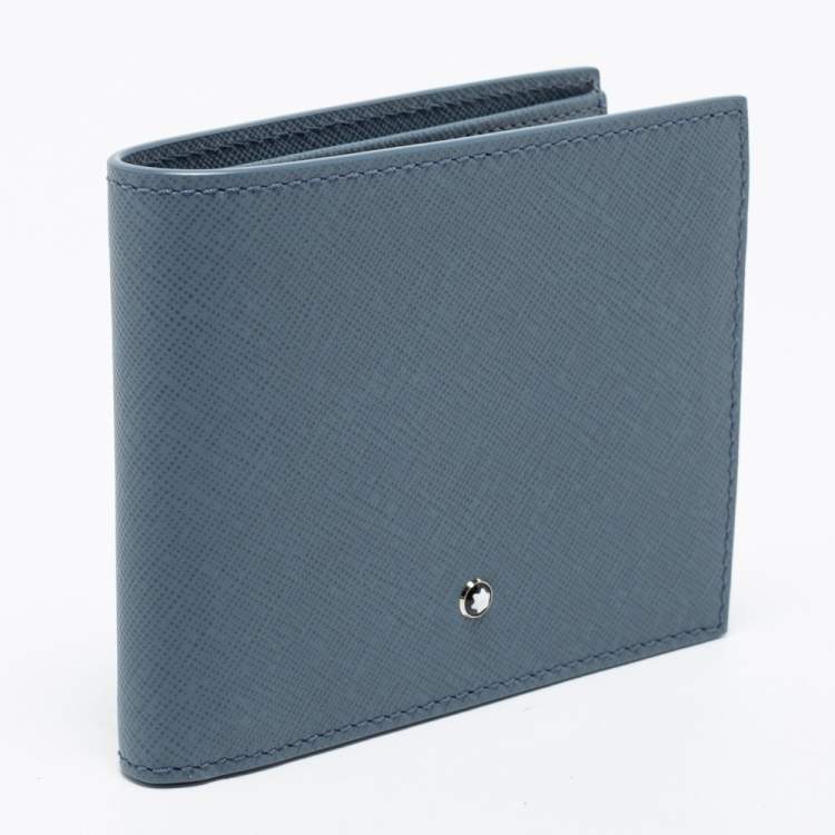 Pre Owned Montblanc Light Blue Leather Sartorial Bi-fold Wallet