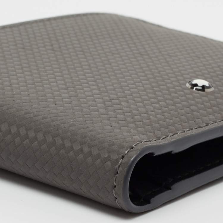 Pre Owned Montblanc Grey/Black Leather Westside Extreme 8CC Bifold Wallet