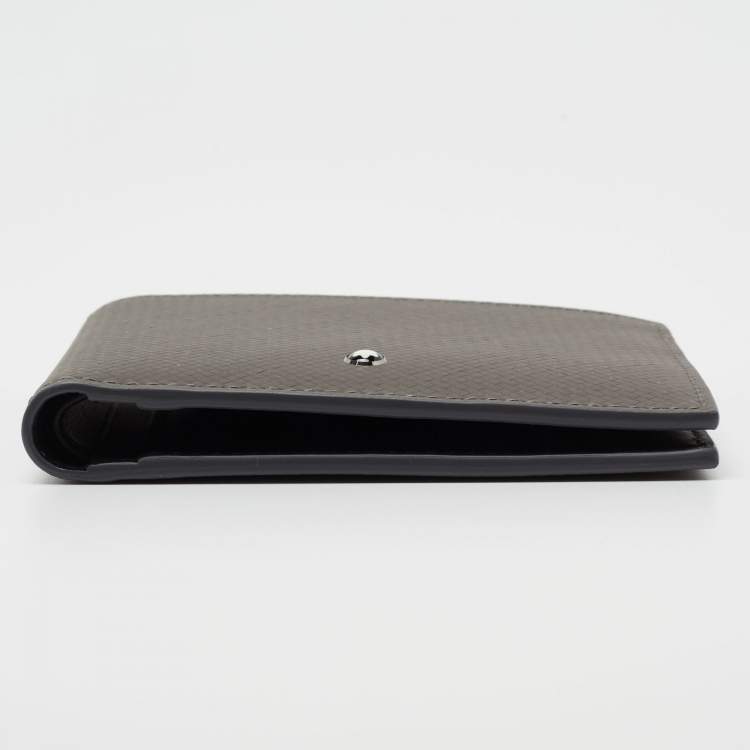 Pre Owned Montblanc Grey/Black Leather Westside Extreme 8CC Bifold Wallet