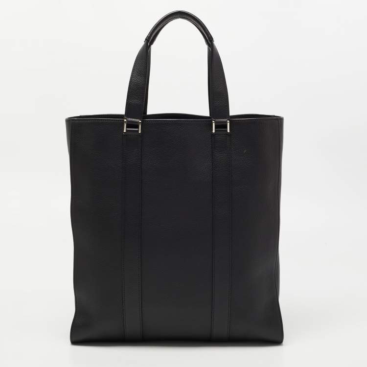 Pre Owned Montblanc Black Leather Vertical Tote