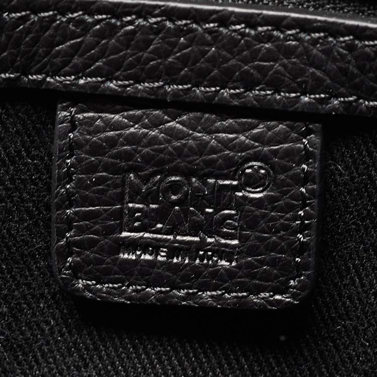 Pre Owned Montblanc Black Leather Vertical Tote