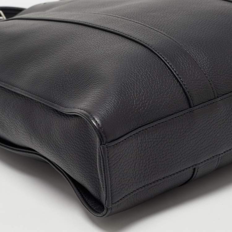 Pre Owned Montblanc Black Leather Vertical Tote