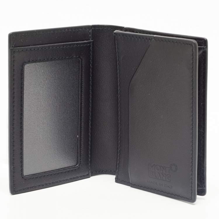 Pre Owned Montblanc Black/Blue Leather Extreme 2.0 Business Card Holder