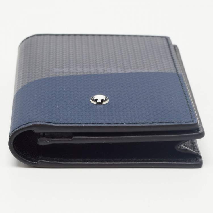 Pre Owned Montblanc Black/Blue Leather Extreme 2.0 Business Card Holder