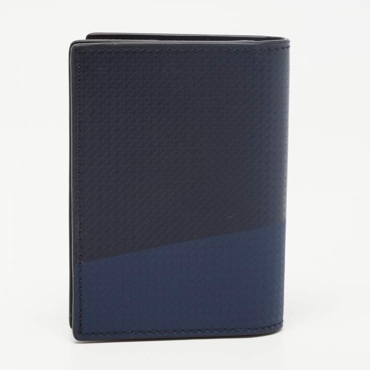 Pre Owned Montblanc Black/Blue Leather Extreme 2.0 Business Card Holder