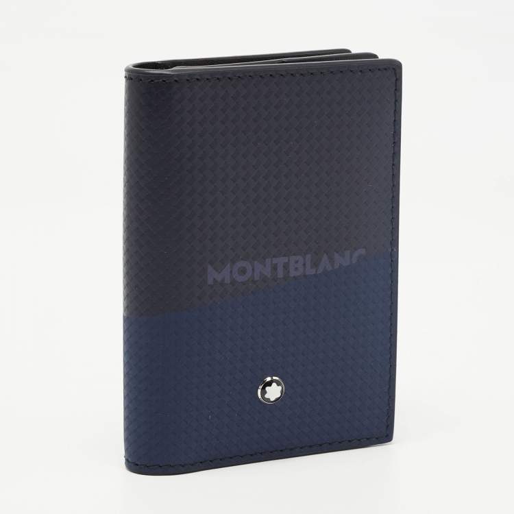 Pre Owned Montblanc Black/Blue Leather Extreme 2.0 Business Card Holder