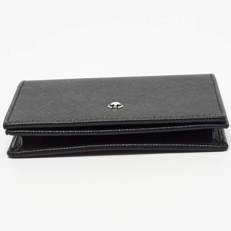Pre Owned Montblanc Black Leather Meisterstuck Bifold Card Case