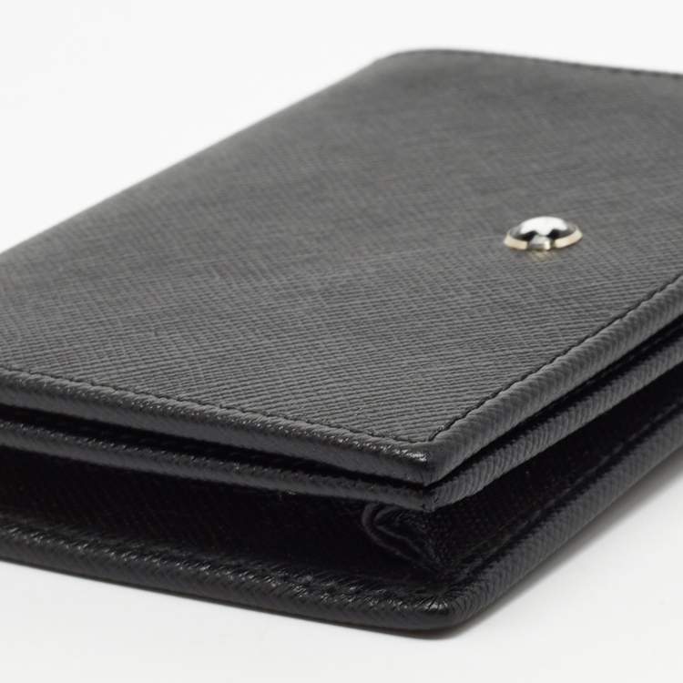 Pre Owned Montblanc Black Leather Meisterstuck Bifold Card Case