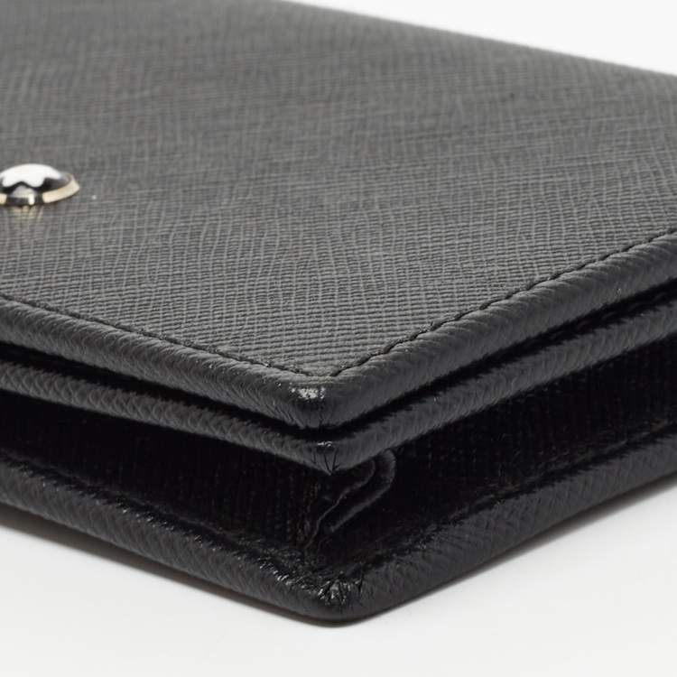 Pre Owned Montblanc Black Leather Meisterstuck Bifold Card Case