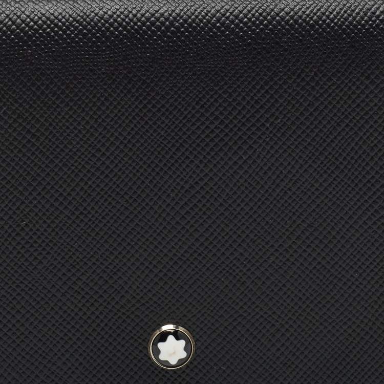 Pre Owned Montblanc Black Leather Meisterstuck Bifold Card Case