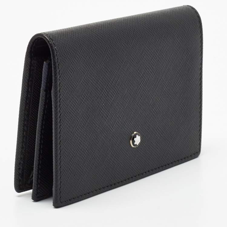Pre Owned Montblanc Black Leather Meisterstuck Bifold Card Case