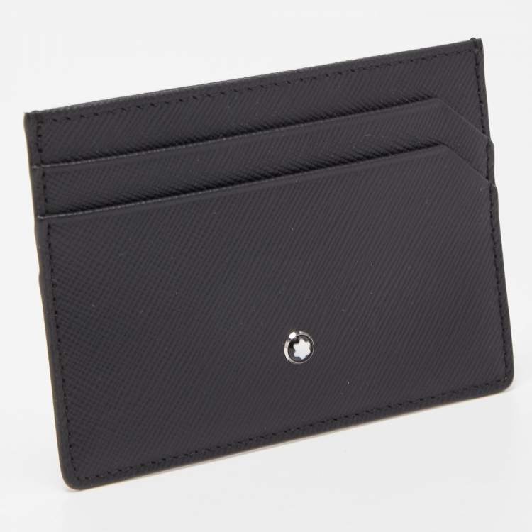 Pre Owned Montblanc Black Leather Meisterstuck Card Holder 4CC