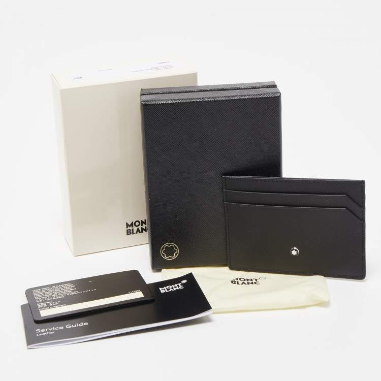 Pre Owned Montblanc Black Leather Meisterstuck Card Holder 4CC