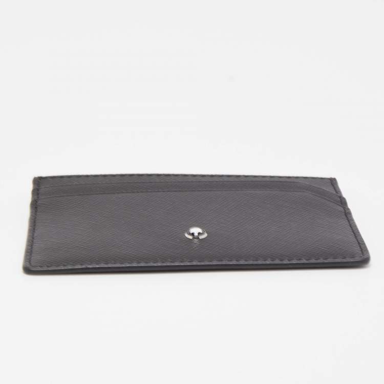 Pre Owned Montblanc Black Leather Meisterstuck Card Holder 4CC