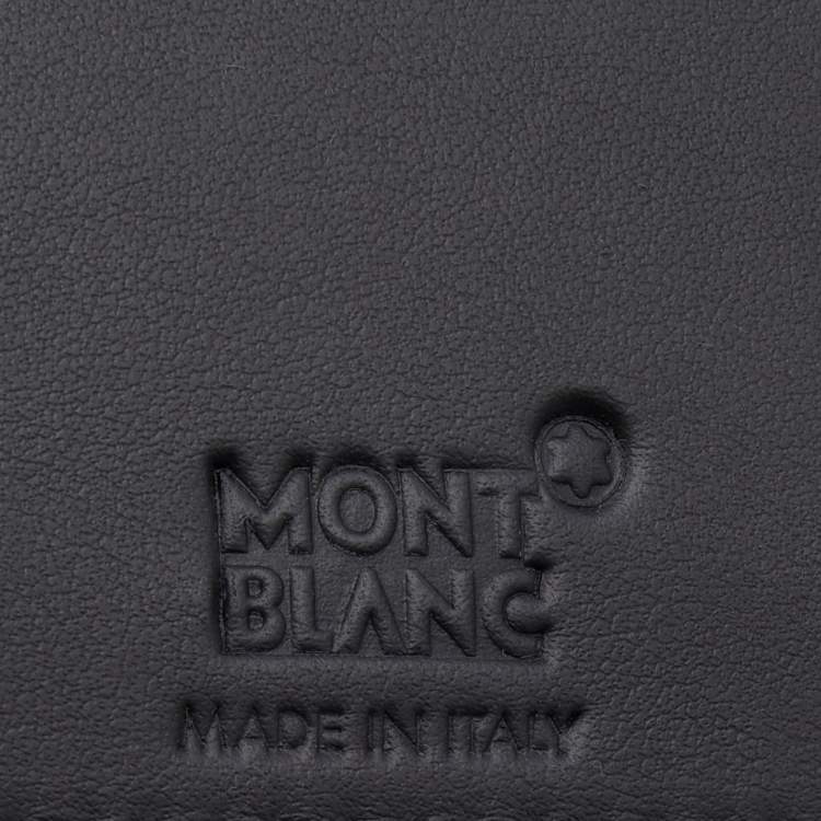 Pre Owned Montblanc Black Woven Embossed Leather Meisterstuck Bifold Wallet