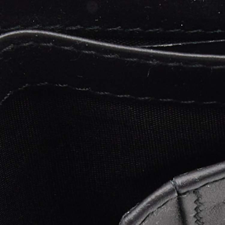 Pre Owned Montblanc Black Woven Embossed Leather Meisterstuck Bifold Wallet