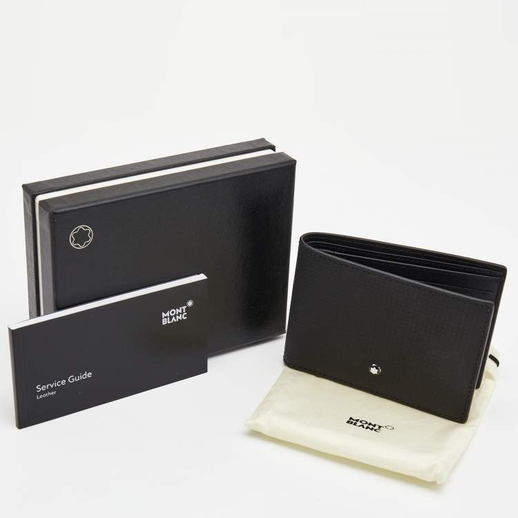 Pre Owned Montblanc Black Woven Embossed Leather Meisterstuck Bifold Wallet
