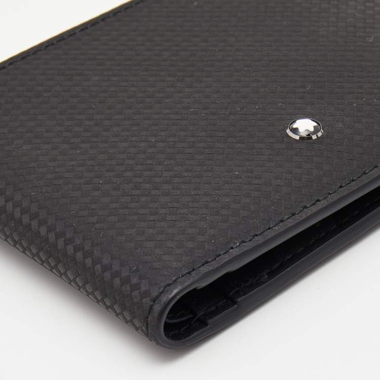 Pre Owned Montblanc Black Woven Embossed Leather Meisterstuck Bifold Wallet
