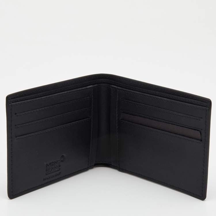 Pre Owned Montblanc Black Woven Embossed Leather Meisterstuck Bifold Wallet
