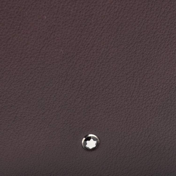 Pre Owned Montblanc Burgundy Ombre Leather Meisterstuck 6cc Bifold Wallet