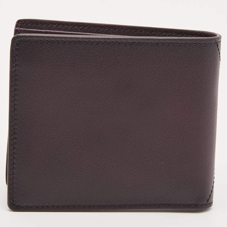 Pre Owned Montblanc Burgundy Ombre Leather Meisterstuck 6cc Bifold Wallet