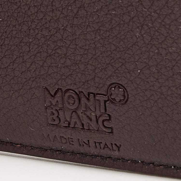 Pre Owned Montblanc Burgundy Ombre Leather Meisterstuck 6cc Bifold Wallet